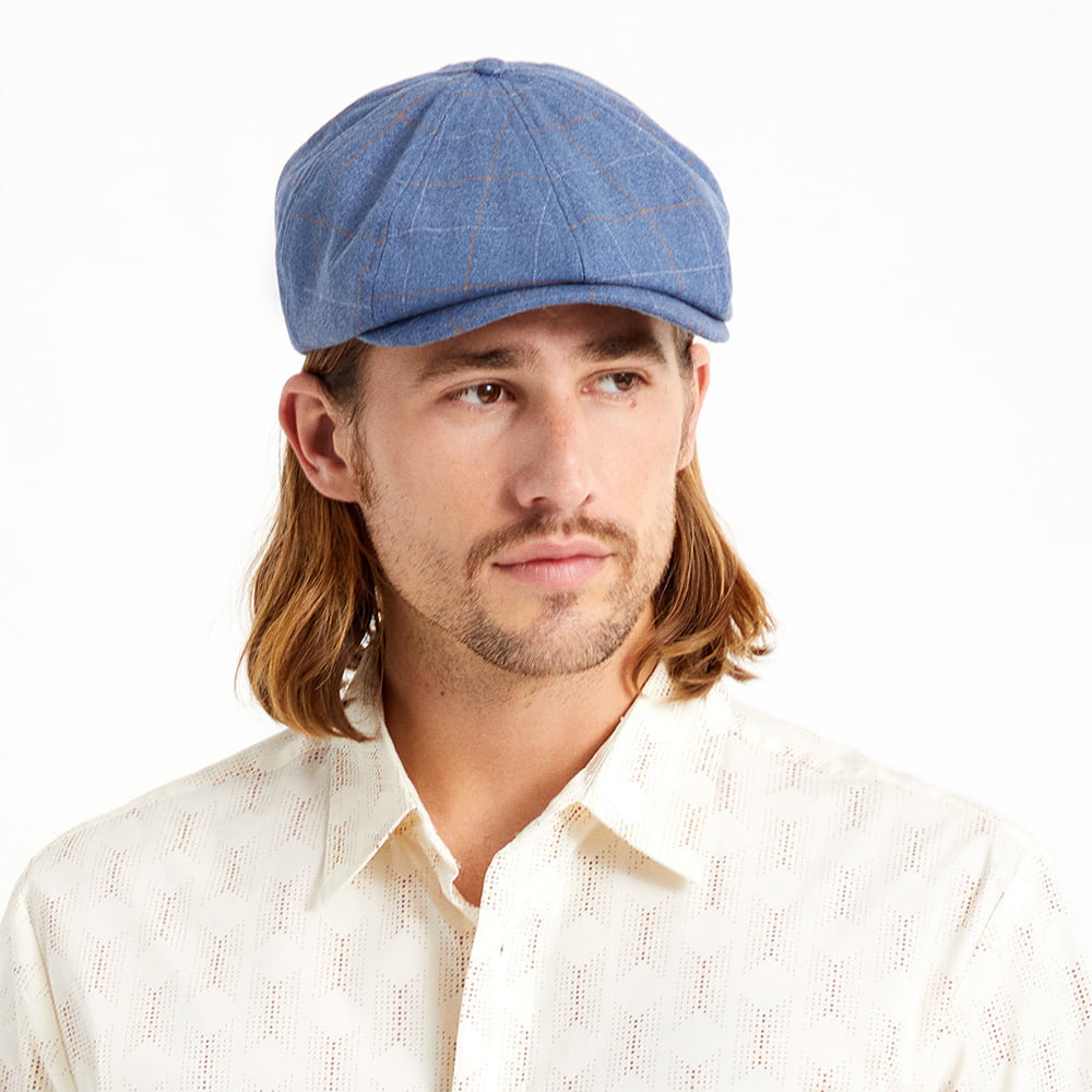 Gorra Newsboy Brood a cuadros de Brixton - Azul Pizarra