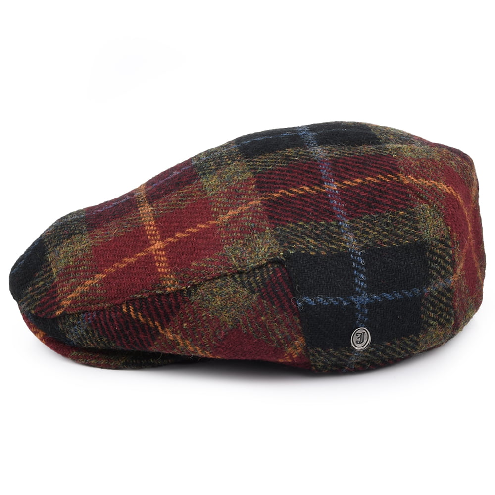 Gorra plana Callanish de HARRIS TWEED de Jaxon & James - Burdeos-Multi