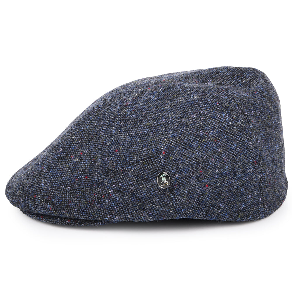 Gorra plana de Tweed Donegal Mezcla de tonos de City Sport - Azul Marino