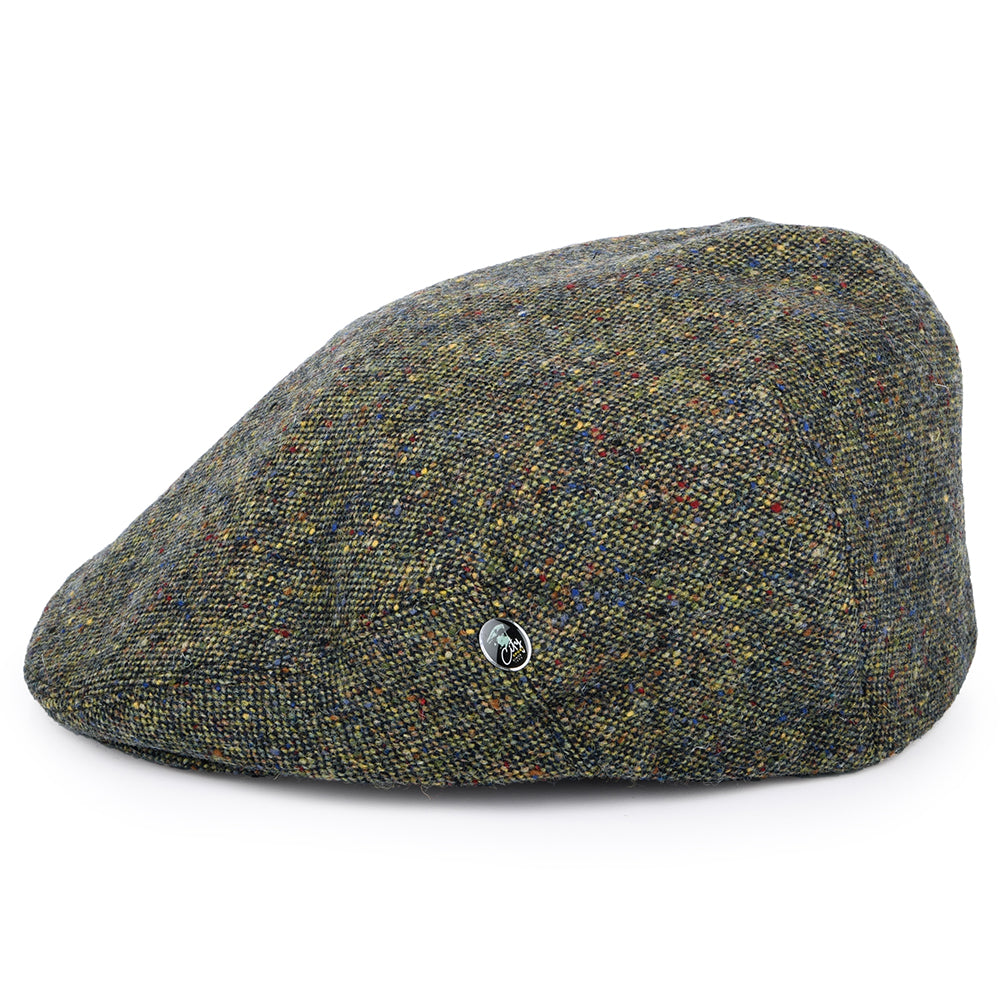 Gorra plana de Tweed Donegal Mezcla de tonos de City Sport - Verde