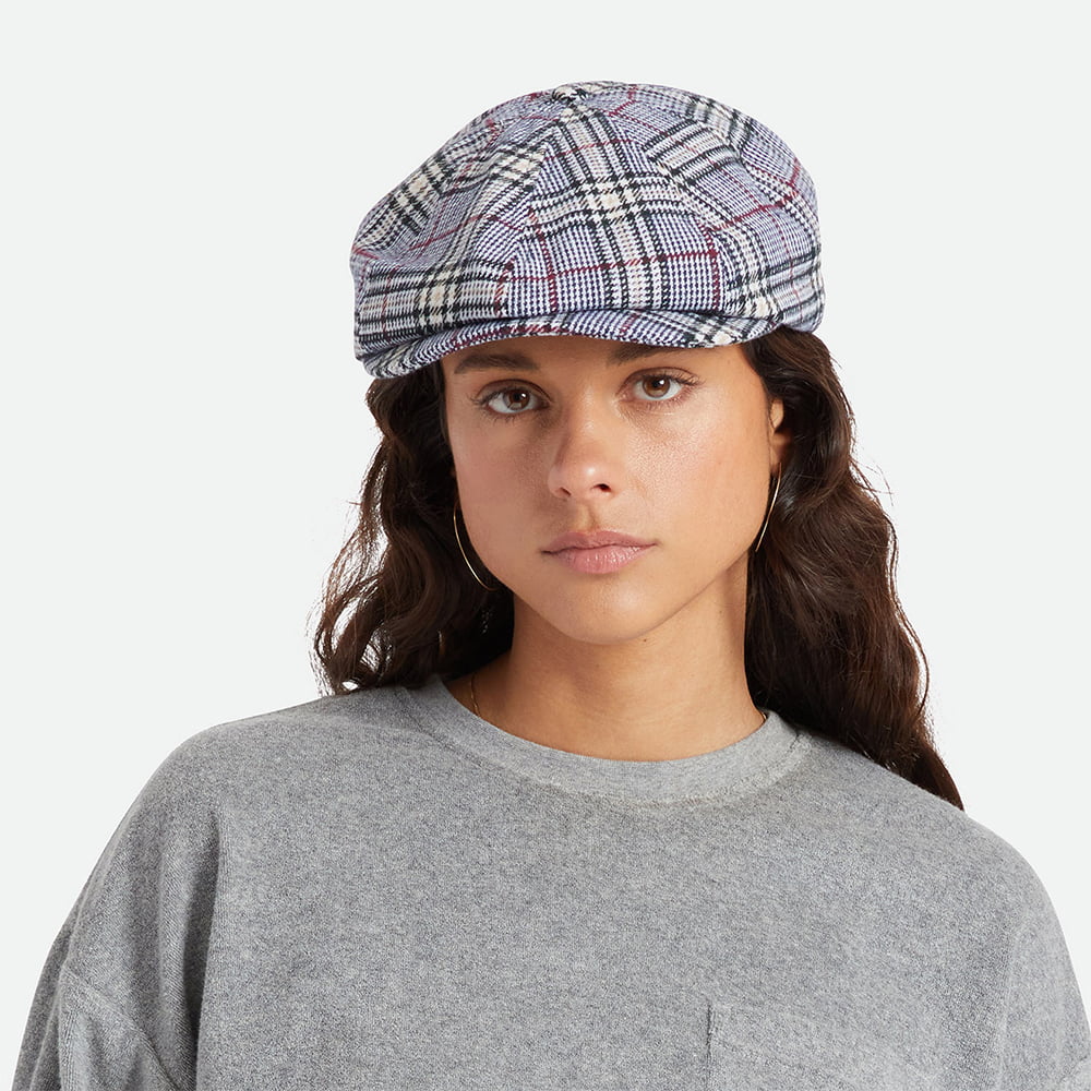 Gorra Newsboy Brood a cuadros de Brixton - Azul-Blanco Roto