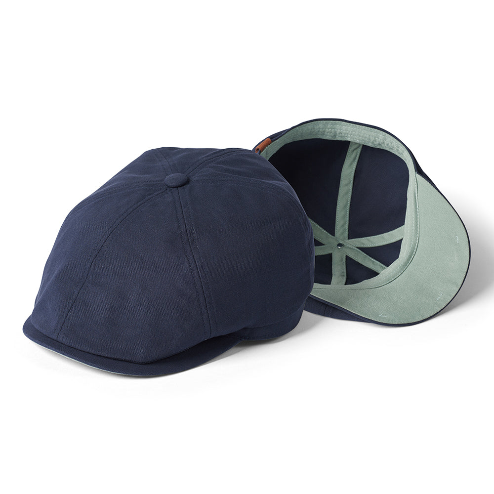 Gorra Newsboy Hudson de algodón de Failsworth - Azul Marino-Menta
