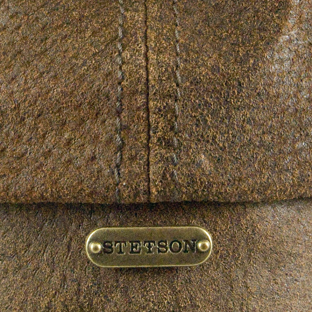 Gorra Newsboy Burney de piel de Stetson - Marrón