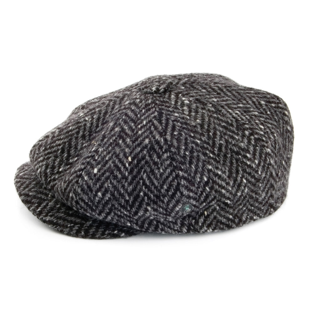 Gorra Newsboy Tweed Donegal diseño pata de gallo de City Sport - Gris