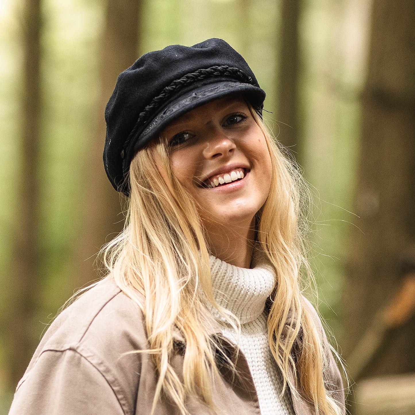 Gorra marinera griega de lana de Jaxon & James - Negro