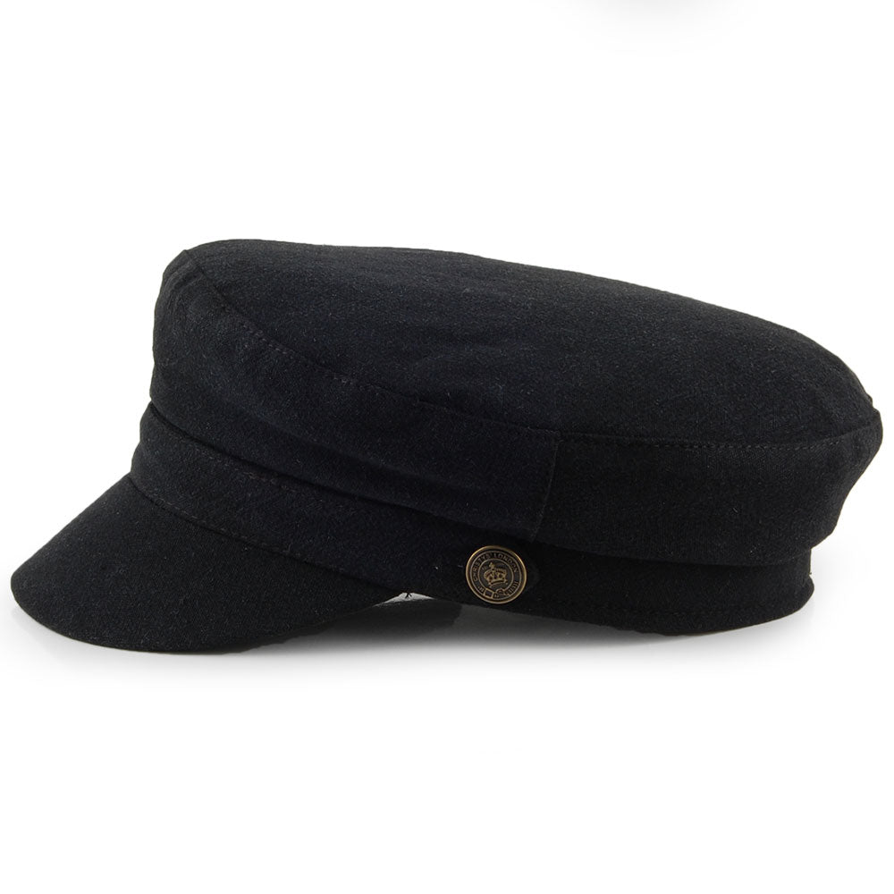 Gorra marinera Paddington de lino grueso de Christys - Negro
