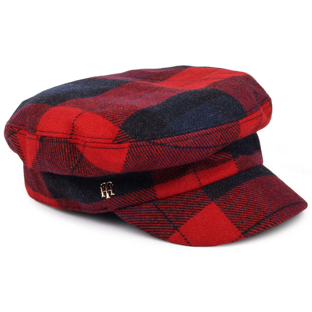 Gorra marinera de lana a cuadros de Tommy Hilfiger - Rojo-Azul Marino