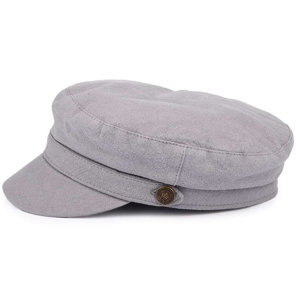 Gorra marinera Paddington de lino grueso de Christys - Gris