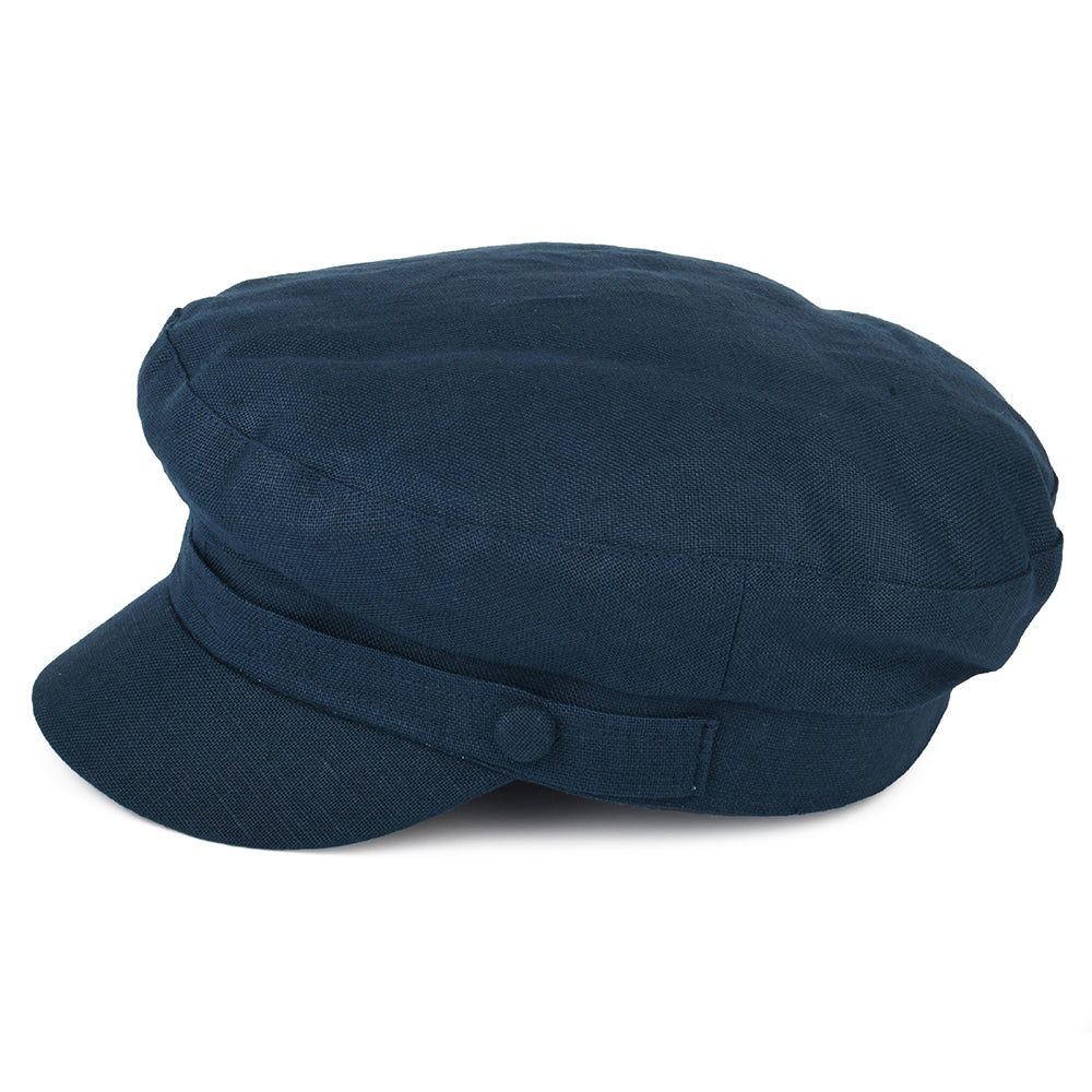 Gorra de pescador Mariner de lino irlandés de Failsworth - Azul Marino
