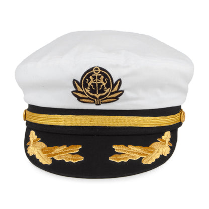 Sombrero de capitán de barco de Village Hats - Blanco