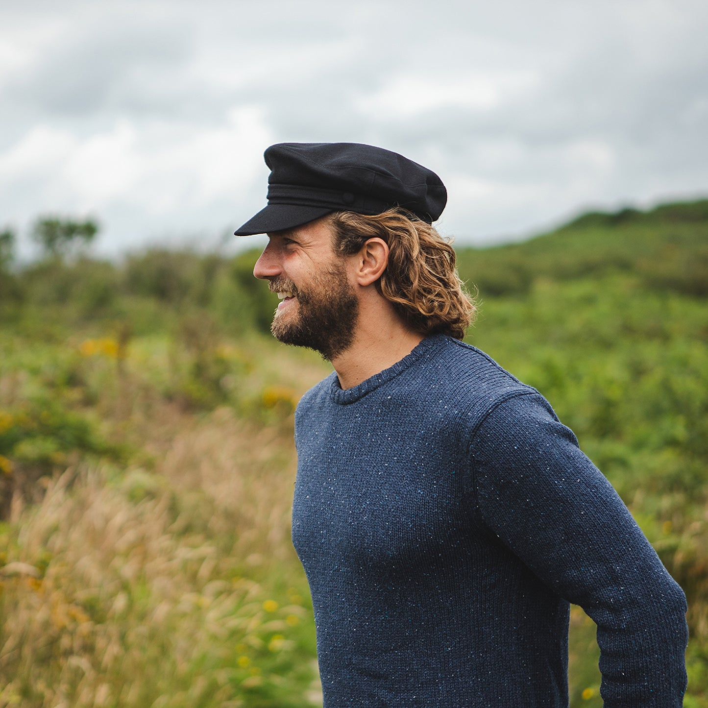 Gorra marinera de mezcla de lana de Jaxon & James - Negro