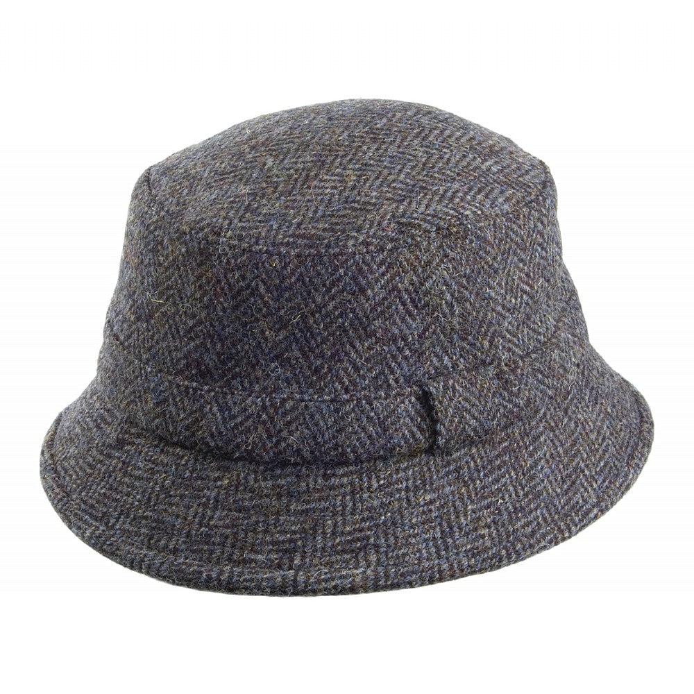 Sombrero de pescador Grouse de HARRIS TWEED de Failsworth - Mezcla de Azules