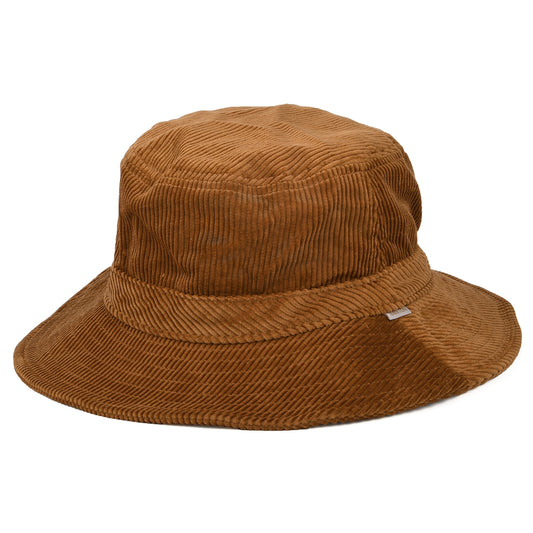 Sombrero de pescador mujeres Petra plegable de pana de Brixton - Caramelo