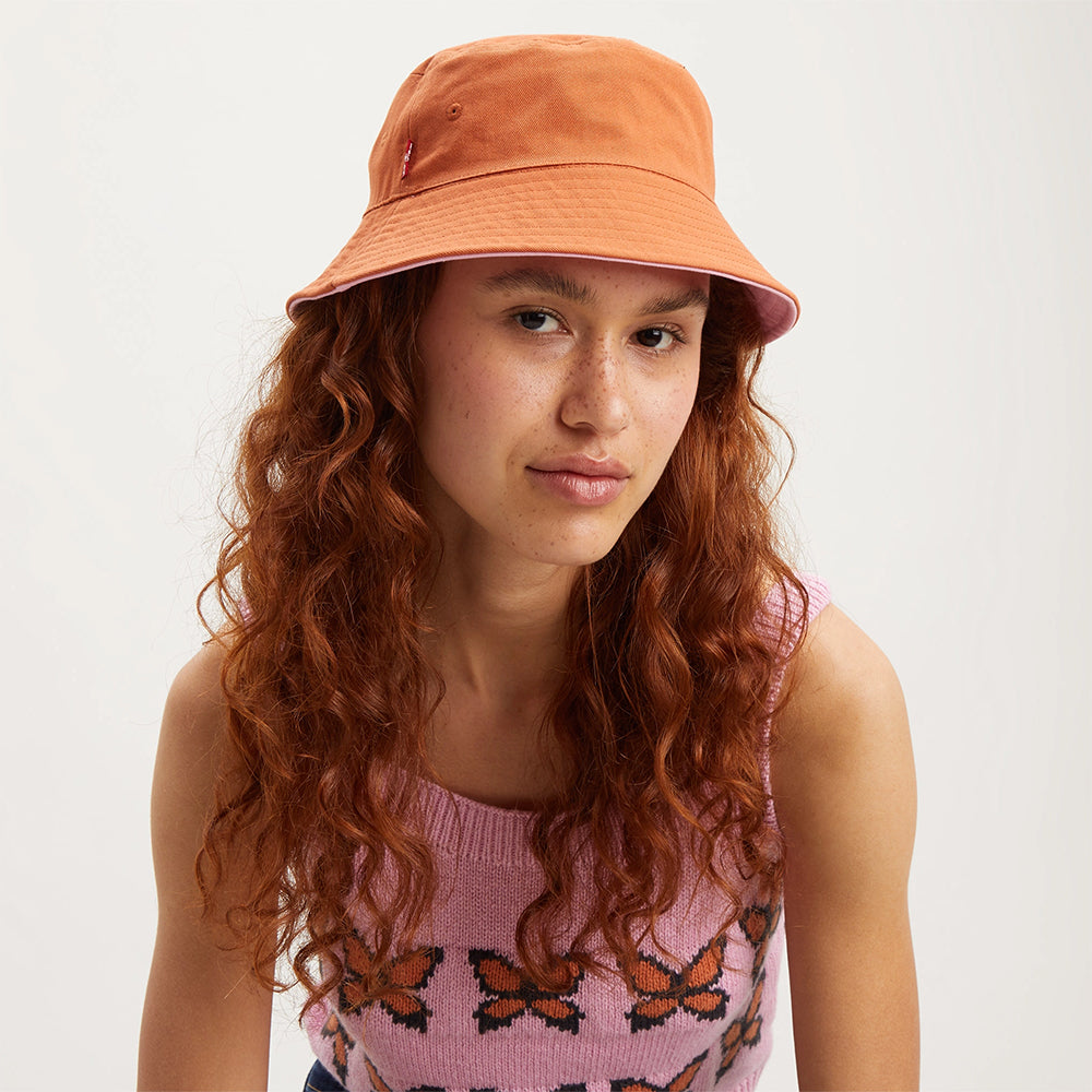 Sombrero de pescador mujeres reversible de Levi's - Naranja-Rosa