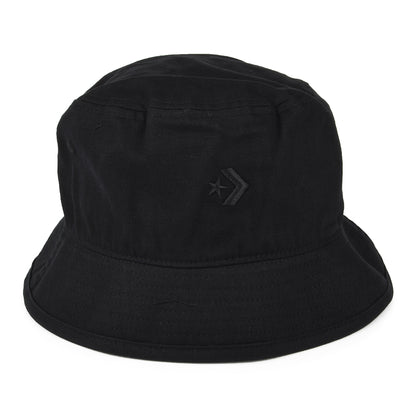 Sombrero de pescador de sarga de algodón diseño de espiga de Converse - Negro