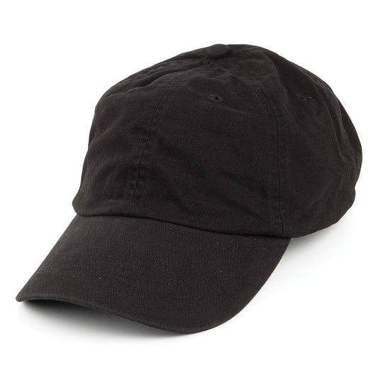 Gorra de béisbol de algodón lavado - Negro