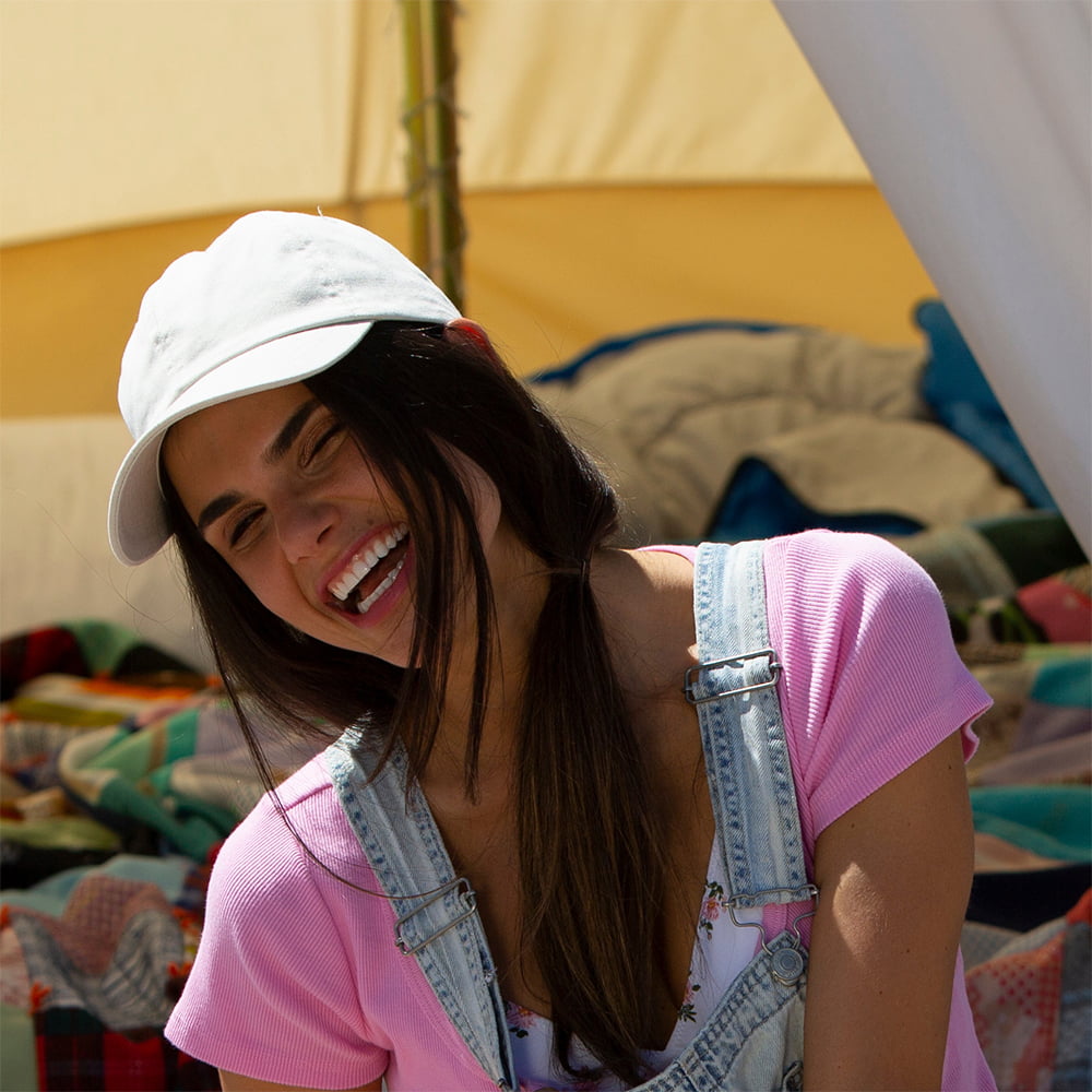 Gorra de béisbol de algodón lavado - Blanco