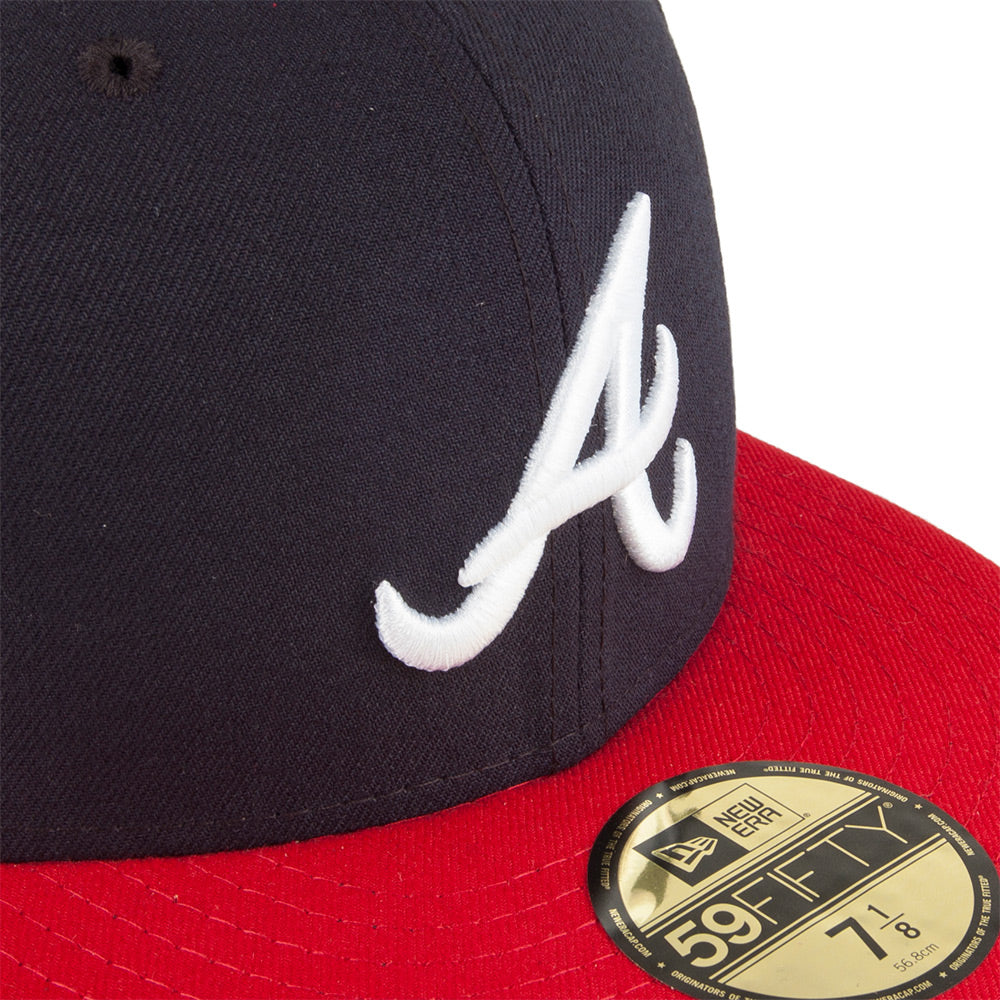 Gorra de béisbol 59FIFTY MLB On Field AC Perf Atlanta Braves de New Era - Azul Marino-Rojo