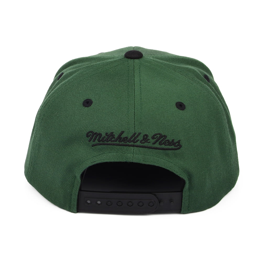 Gorra Snapback Box Logo de Mitchell & Ness - Verde Oliva-Negro