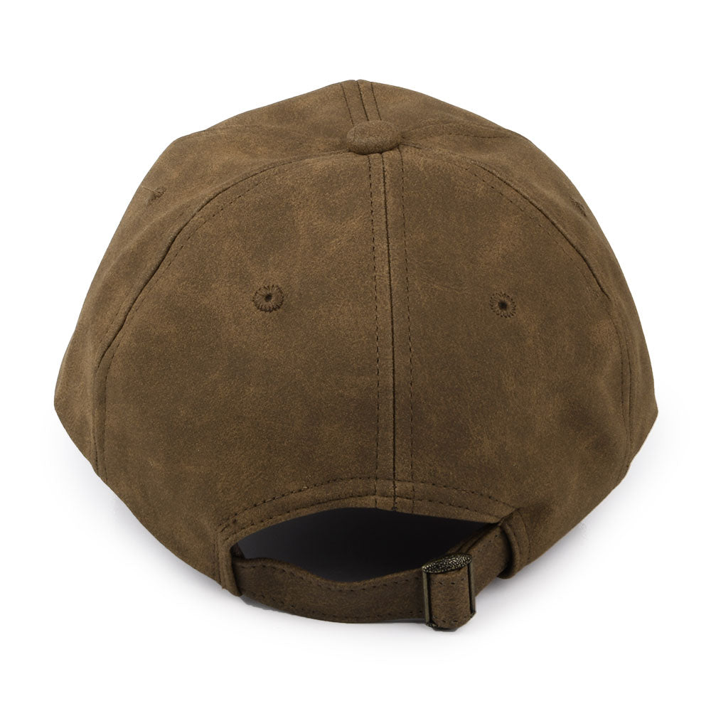 Gorra de béisbol sin estructurar de cuero de imitación desgastado de Dorfman Pacific - Marrón