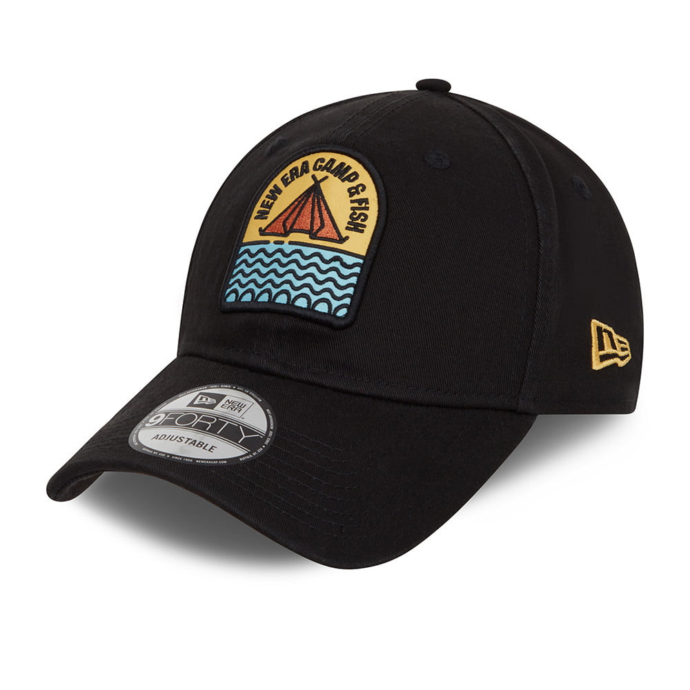 Gorra de béisbol 9FORTY Camp Patch de algodón de New Era - Negro