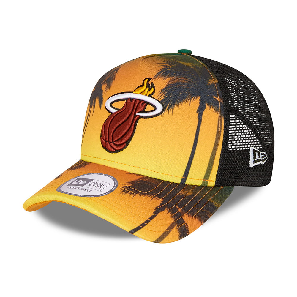 Gorra Trucker A-Frame NBA Summer City Miami Heat de New Era - Negro-Multi
