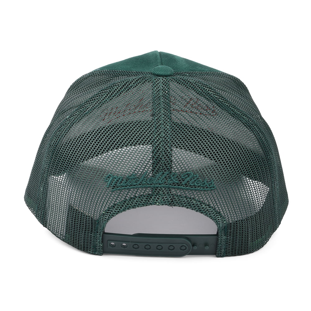 Gorra Trucker Branded Box Logo Classic de Mitchell & Ness - Verde Oscuro