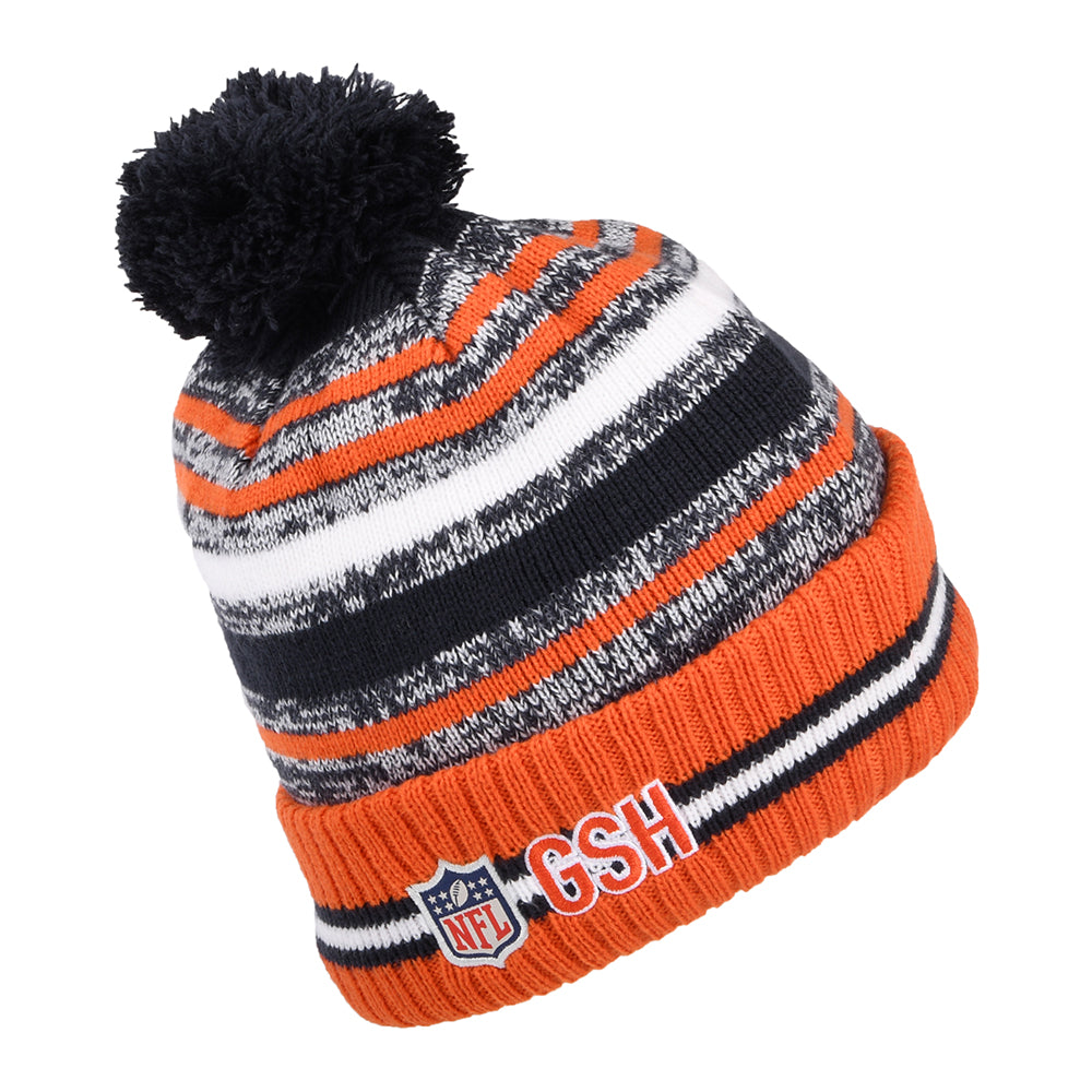 Gorro con pompón NFL Sport Knit OTC - Chicago Bears de New Era - Naranja-Azul Marino