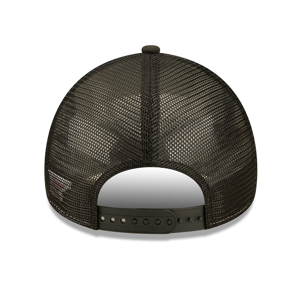 Gorra Trucker 9FORTY Repreve US State Wordmark Los Angeles de New Era - Negro-Blanco