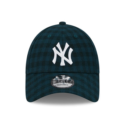 Gorra de béisbol 9FORTY MLB Flannel New York Yankees de New Era - Verde Oscuro-Blanco