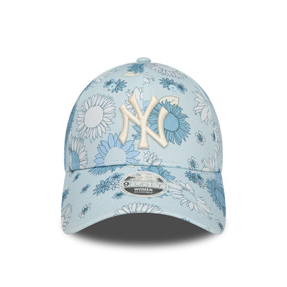 Gorra de béisbol mujer 9FORTY MLB Floral AOP New York Yankees de New Era - Azul Claro
