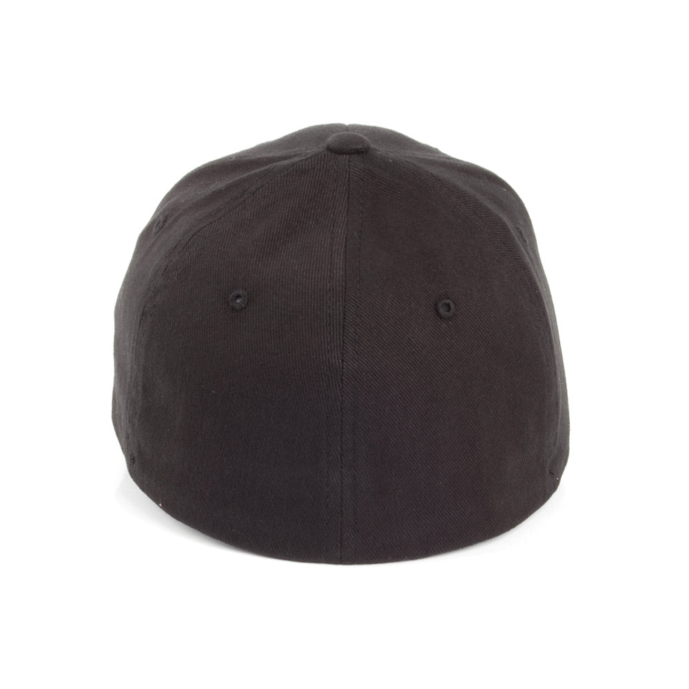 Gorra de béisbol de sarga de algodón de FlexFit Mid-Pro - Negro