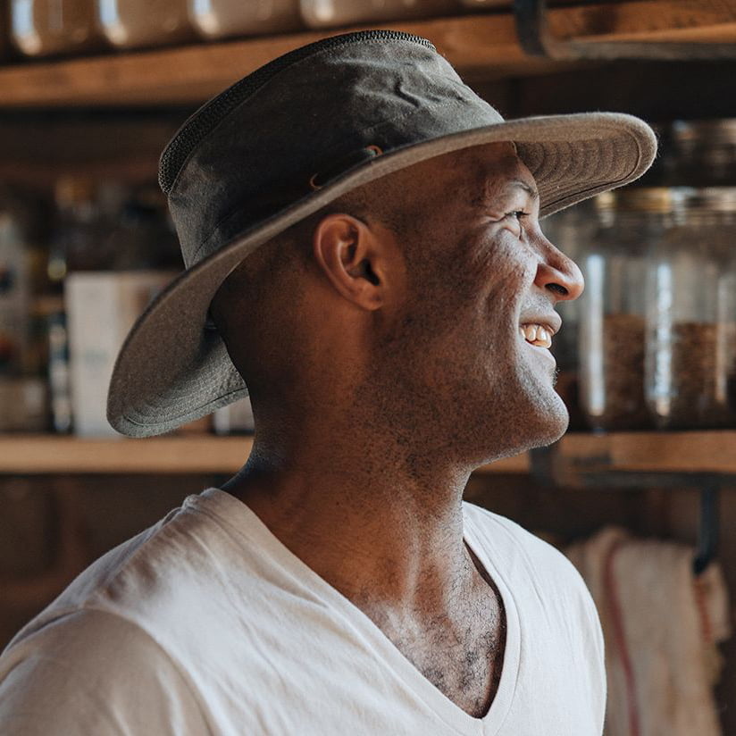 Sombrero de Sol TMH55 Mash Up plegable de algodón y cáñamo de Tilley - Marrón