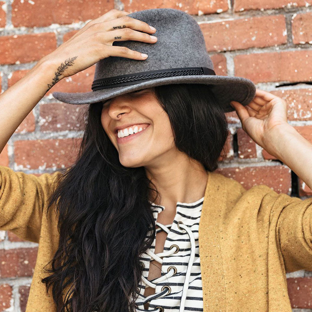 Sombrero Fedora TWF1 Montana repelente al agua de fieltro de lana de Tilley - Mezcla de grises
