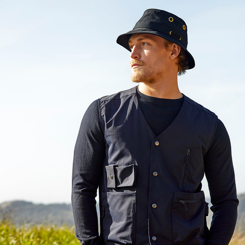 Sombrero de pescador Iconic T1 de lona de algodón de Tilley - Azul Marino