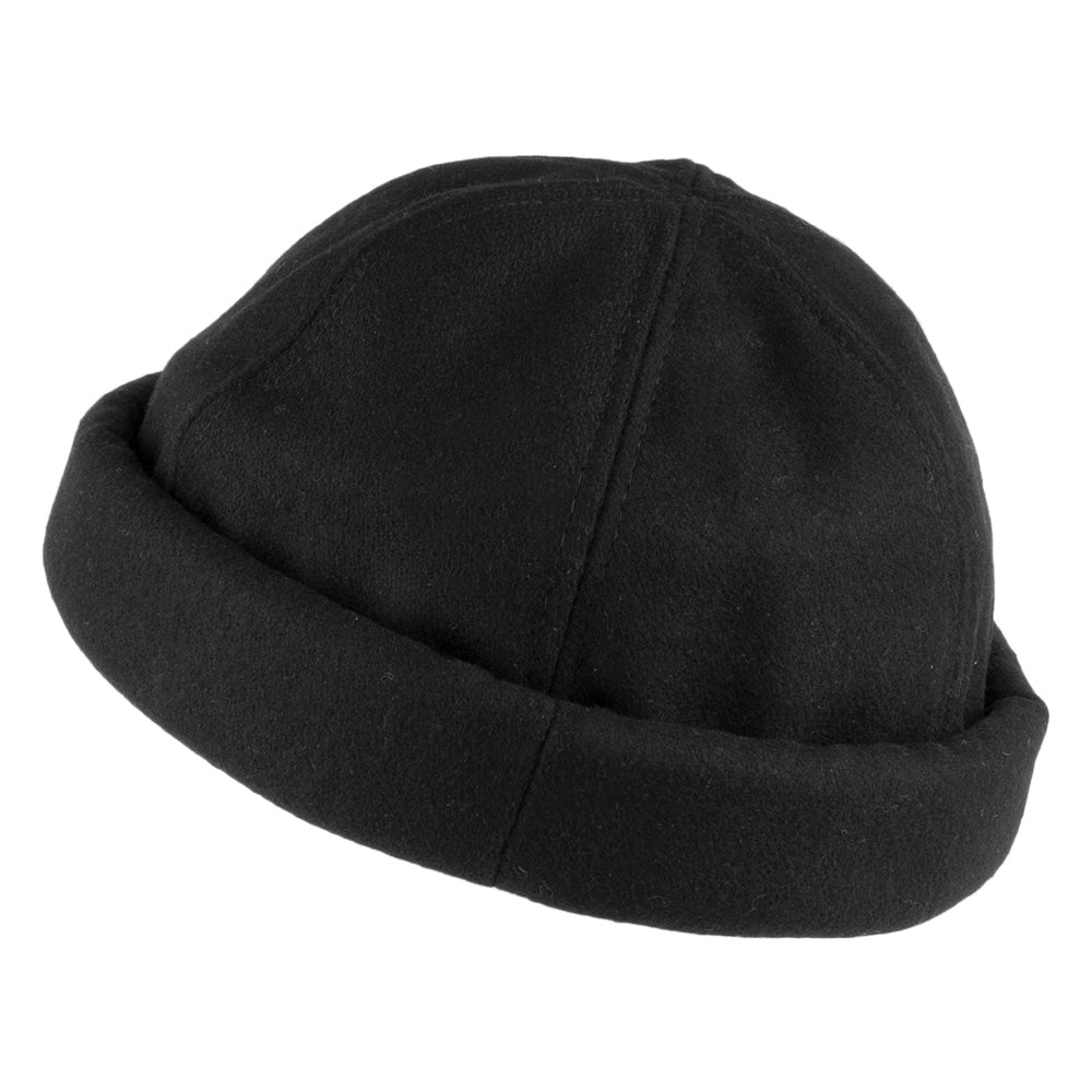 Gorro Docker Beanie de lana melton de Dorfman Pacific - Negro