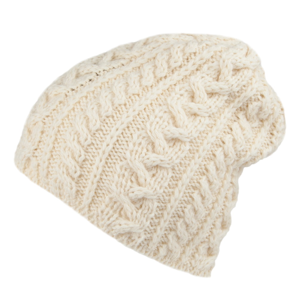 Gorro Beanie Oversized de lana inglesa de Highland 2000 - Natural