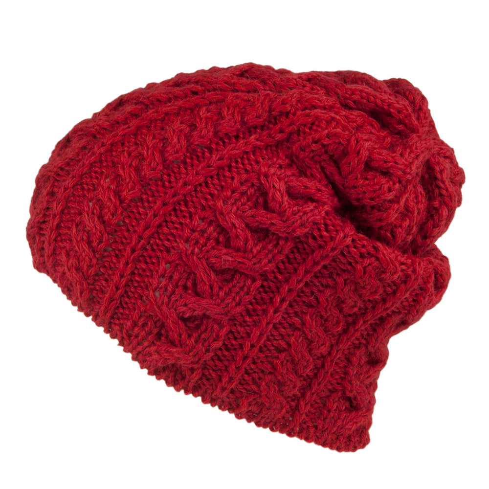 Gorro Beanie Oversized de lana inglesa de Highland 2000 - Rojo