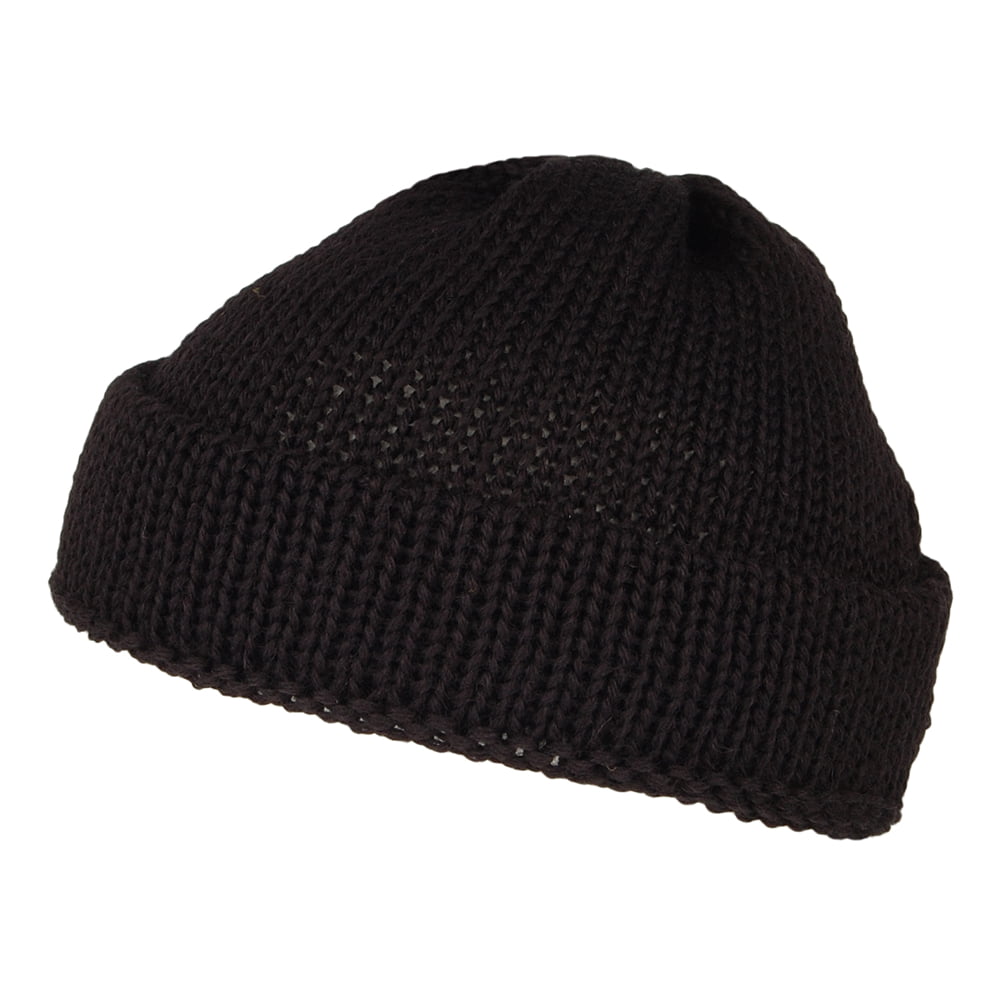 Gorro Beanie Short Fishermans de lana inglesa de Highland 2000 - Negro