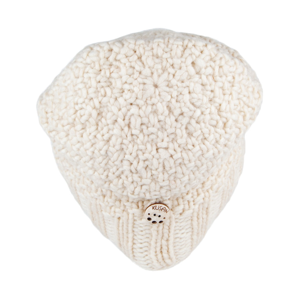 Gorro Beanie con botón de Kusan - Blanco
