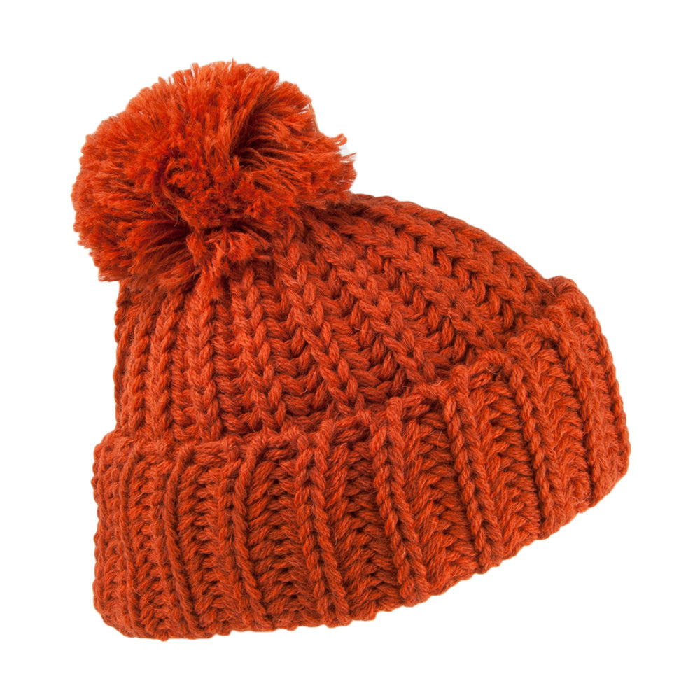 Gorro con pompón Cuffed de lana inglesa Chunky de Highland 2000 - Ocre