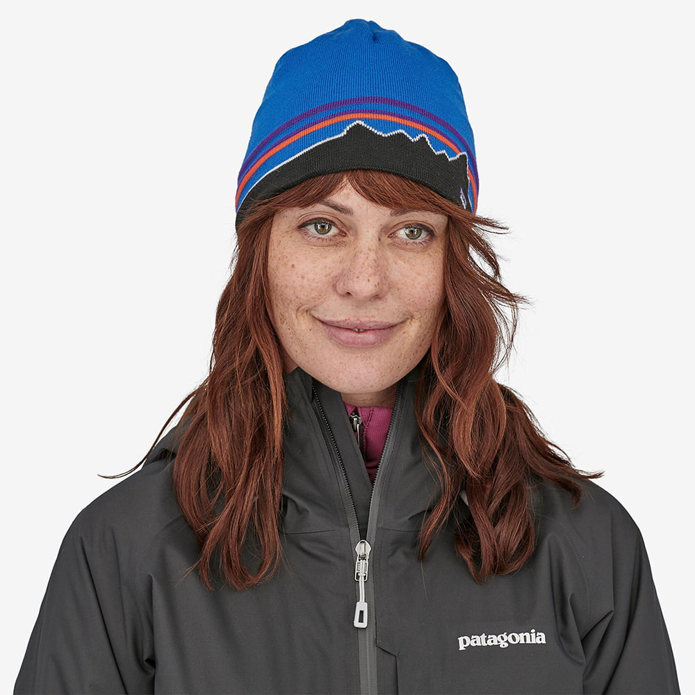 Gorro Beanie Fitz Roy Boulders de reciclado de Patagonia - Azul