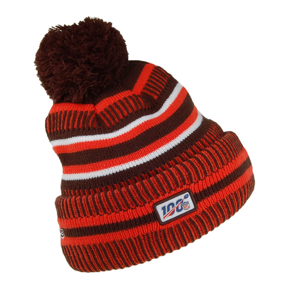 Gorro con pompón NFL On Field tejido Cleveland Browns de New Era - Marrón-naranja