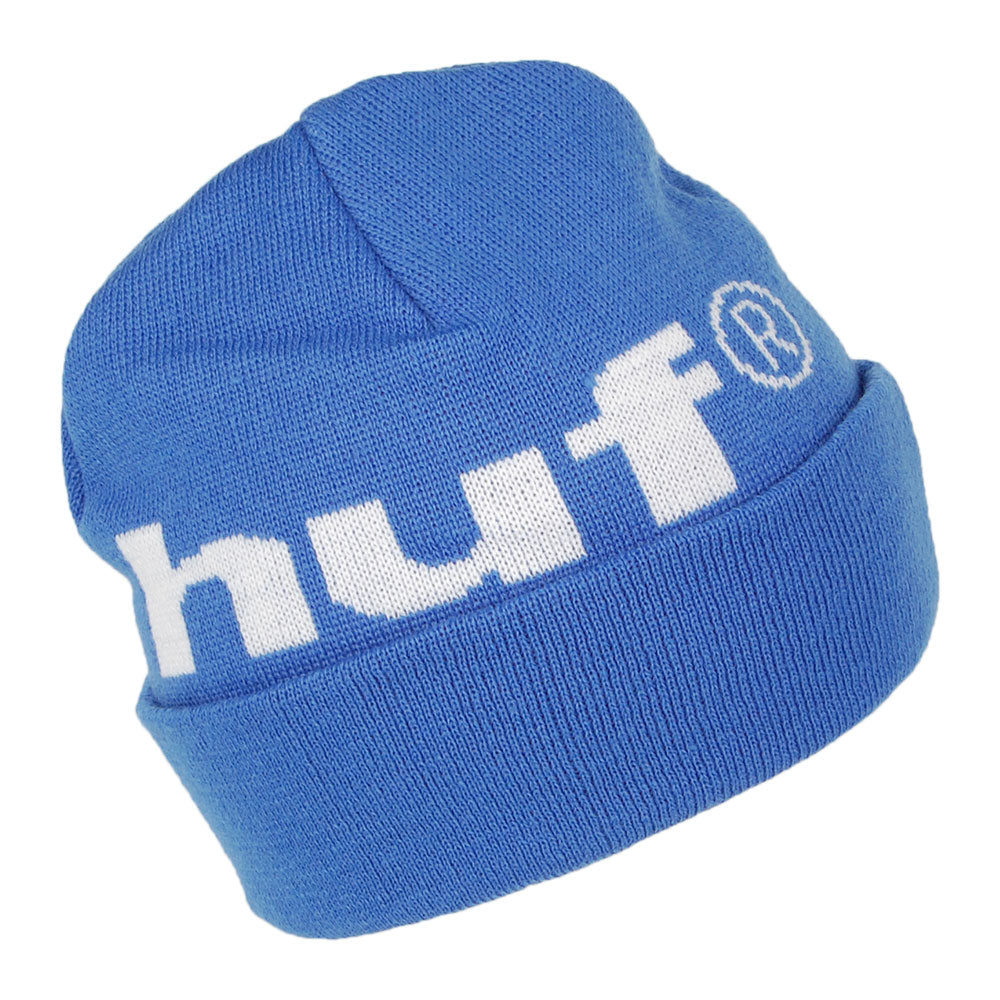 Gorro Beanie 98 Logo de HUF - Azul-Blanco
