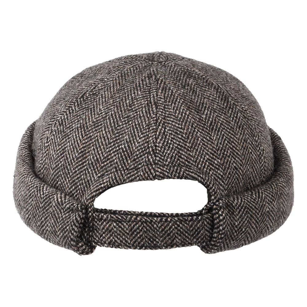 Gorro Beanie Docker de lana diseño de espiga de Stetson - Gris-Negro