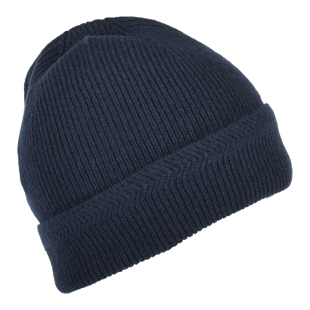 Gorro Beanie de canalé de Lyle & Scott - Azul Oscuro