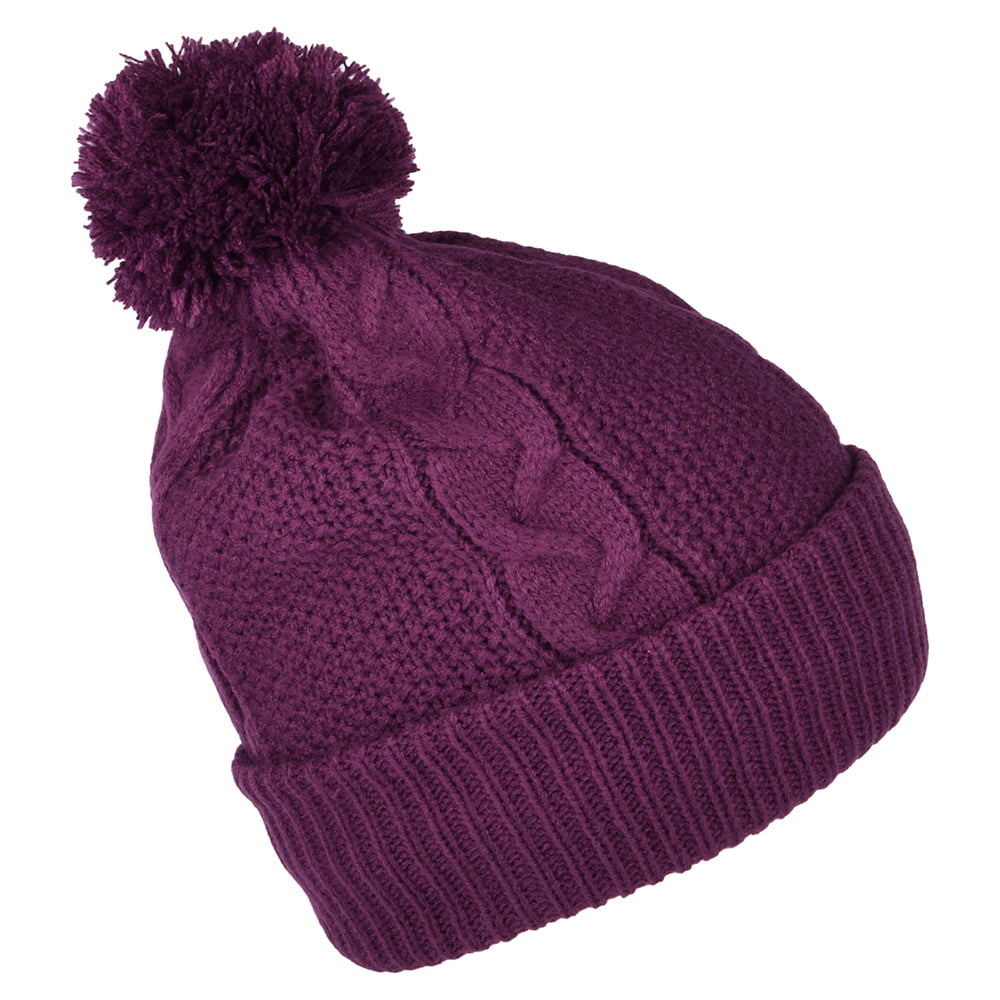 Gorro con pompón Minna de punto cable de The North Face - Morado