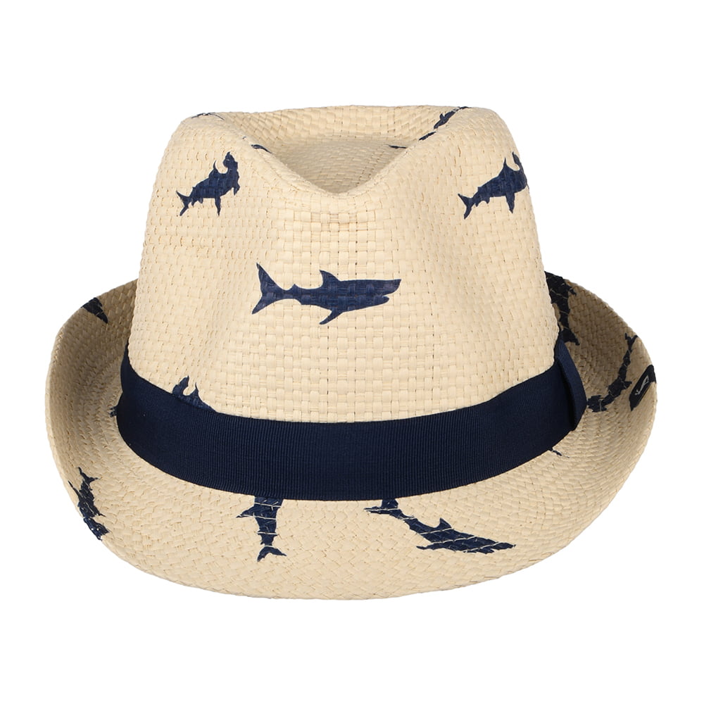 Sombrero Trilby niños Printed Sharks de paja de Joules - Natural