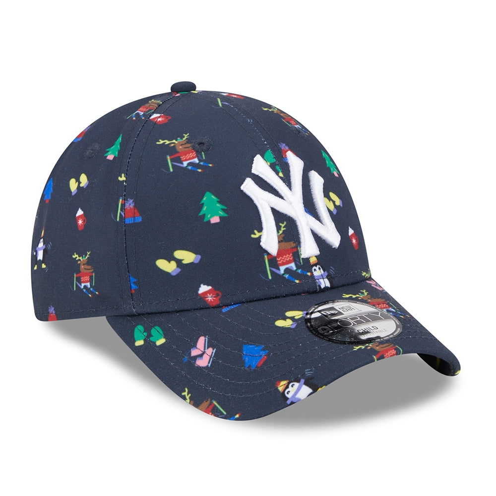 Gorra de béisbol niños 9FORTY MLB Festive AOP New York Yankees de New Era - Azul Marino-Blanco