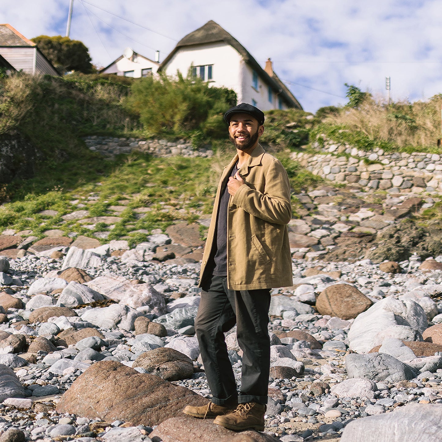 Gorra Newsboy de lana pura Harlem de Jaxon & James Negro al por mayor